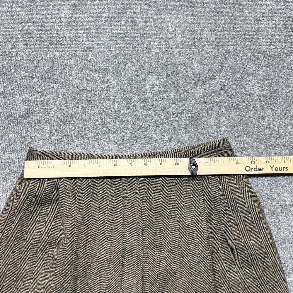 Pendleton Pants Womens 10 Brown Wool Herringbone Tweed Pleated Lined Dress Suit - Picture 6 of 10